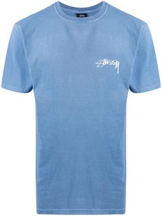 Stussy футболка с эффектом потертости