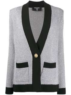 Balmain кардиган с эффектом металлик