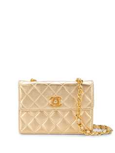 Chanel Pre-Owned стеганая сумка через плечо с логотипом СС