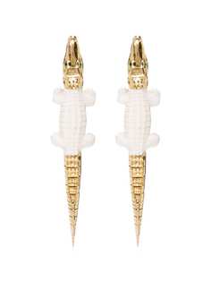 Bibi van der Velden серьги-подвески в форме крокодила