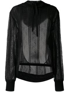 Ann Demeulemeester кружевное худи с цветочным принтом