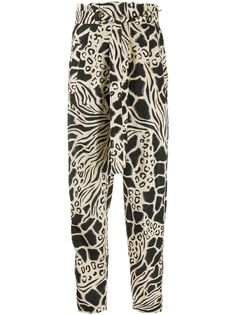 Alberta Ferretti брюки с леопардовым принтом и завязками