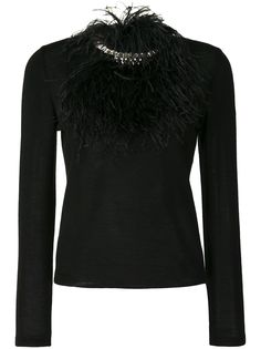 Giambattista Valli джемпер с отделкой перьями