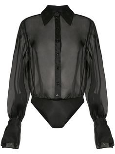 Mugler рубашка с заостренным воротником