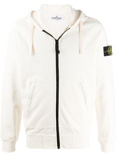 Stone Island худи на молнии с нашивкой-логотипом