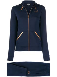 Ea7 Emporio Armani спортивный костюм на молнии с отделкой металлик