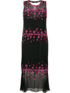 Chanel Pre-Owned прозрачное платье с цветочной вышивкой