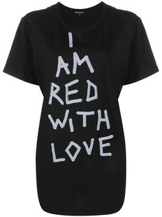 Ann Demeulemeester футболка Red With Love с асимметричным подолом