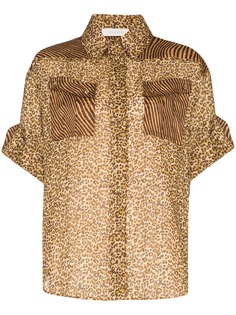 Zimmermann рубашка с леопардовым принтом
