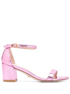 Stuart Weitzman босоножки Simple с тиснением под кожу змеи