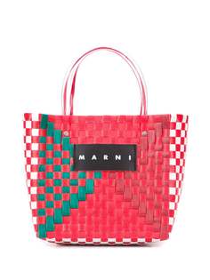 Marni Market плетеная сумка-тоут в клетку