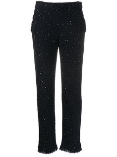 Giorgio Armani брюки с вышивкой пайетками