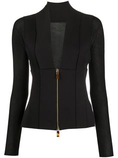 Giorgio Armani жакет с глубоким вырезом на молнии