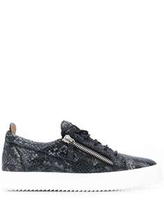 Giuseppe Zanotti кроссовки Frankie со змеиным принтом