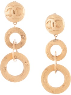Chanel Pre-Owned серьги-кольца с логотипом CC