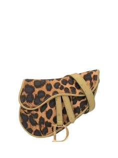 Christian Dior полукруглая поясная сумка с леопардовым принтом