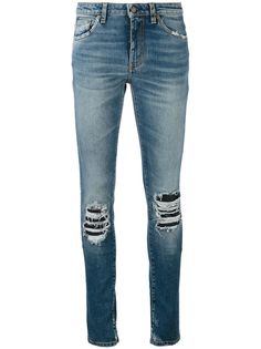 Saint Laurent джинсы с рваными деталями