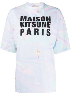 Maison Kitsuné футболка оверсайз с логотипом