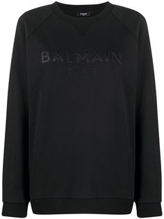 Balmain толстовка с вышитым логотипом и рукавами реглан