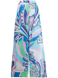 Emilio Pucci брюки широкого кроя с абстрактным принтом