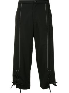 Yohji Yamamoto укороченные брюки со шнуровкой