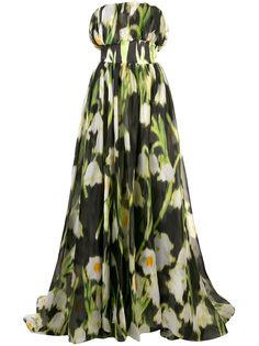 Carolina Herrera вечернее платье А-силуэта с цветочным принтом