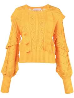 Carolina Herrera свитер с оборками и фактурной строчкой