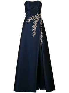 Carolina Herrera декорированное платье с глубоким вырезом