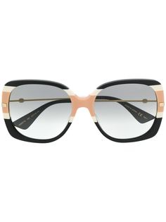 Gucci Eyewear солнцезащитные очки в квадратной оправе в полоску
