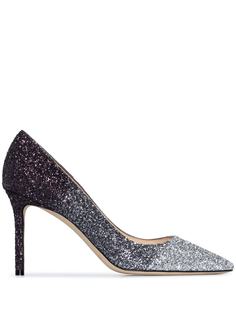 Jimmy Choo Silver Romy 85 glitter pumps