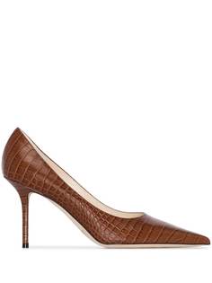 Jimmy Choo Brown Love 85 mock croc pumps