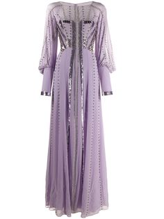 Temperley London длинное платье с вышивкой