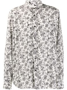 Laneus floral print long-sleeved shirt