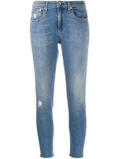Rag & Bone mid-rise distressed cropped jeans