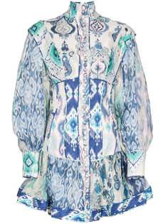 Zimmermann ZMRMN HI NK BLLN LS MINI PSLY BLUE PRNT