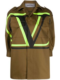 Valentino куртка в стиле милитари с логотипом VLogo