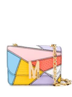 Moschino сумка на плечо в технике пэчворк