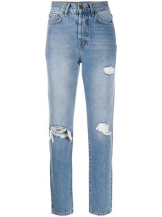 ANINE BING high-rise distressed straight leg jeans