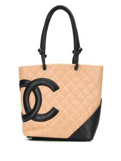 Chanel Pre-Owned стеганая сумка-тоут с логотипом CC