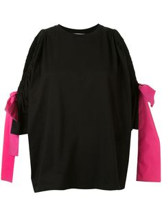 MSGM блузка с открытыми плечами и бантами