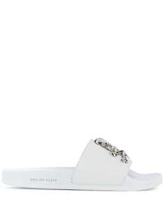 Philipp Plein Skull logo-plaque slides