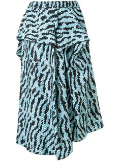 Christian Wijnants Saggie Animal-Print draped skirt