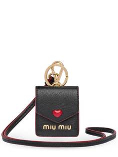 Miu Miu чехол для наушников Love из кожи мадрас