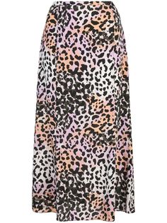 Veronica Beard leopard-print linen skirt