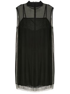 Vera Wang chain-mesh trimmed mini dress