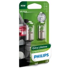 Лампа автомобильная накаливания Philips LongLife EcoVision 12821LLECOB2 R5W 5W 2 шт.