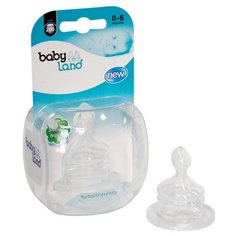 Соска Baby Land Силиконовая с узким горлышком ортодонтическая 0м+ 1шт.