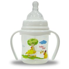 Baby Land Бутылочка с антиколиковой системой с ручками, 150 мл (арт. 356) с рождения, белый