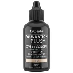 GOSH Тональный крем Foundation Plus, 30 мл, оттенок: 002 Ivory