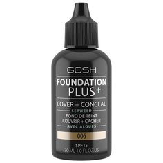 GOSH Тональный крем Foundation Plus, 30 мл, оттенок: 006 honey